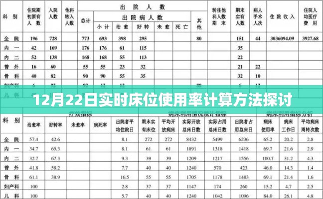 实时床位使用率计算方法探讨,以12月22日为参考